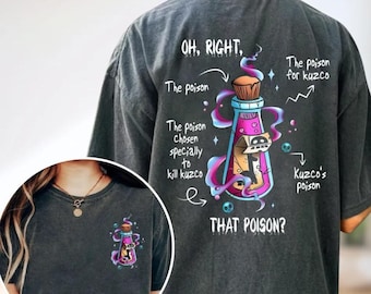 Camiseta de doble cara "Oh Right That Poison", Camiseta "Poison Kuzco", Camiseta "Oh Right That Poison Llama Poison For Kuzco", Camiseta "The Emperor's New Groove".