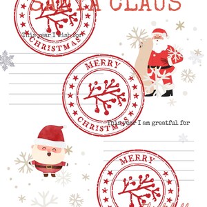 Querido Papá Noel Carta a Papá Noel A4 imprimible digital en formato pdf