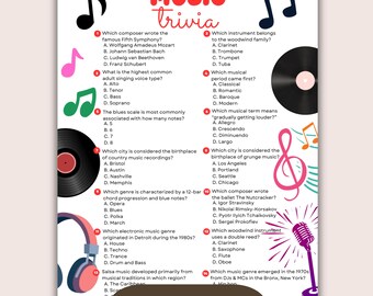 Ciekawostki muzyczne, zabawna aktywność muzyczna, quiz muzyczny dla chóru (wersja cyfrowa do pobrania i wydrukowania)