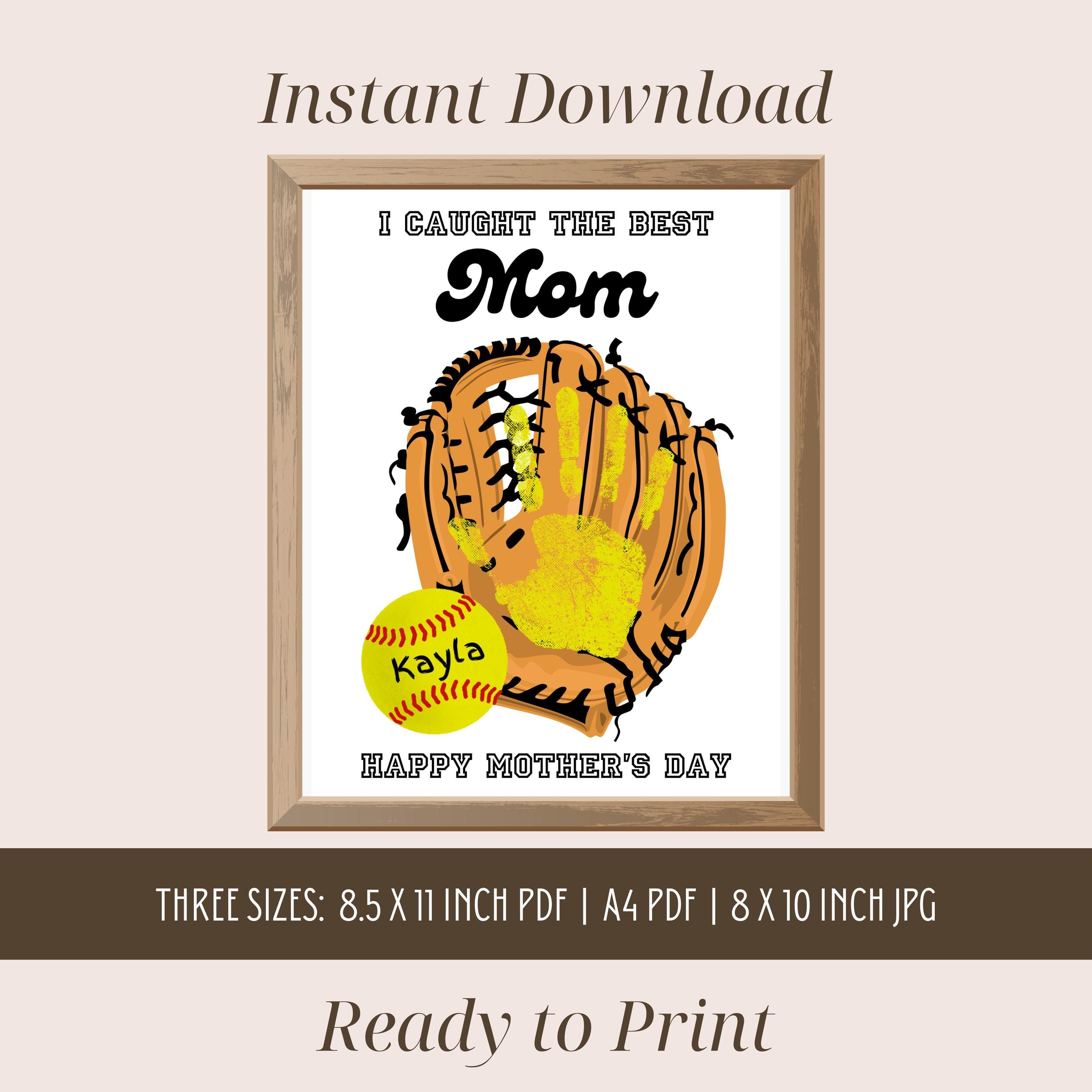 40 Super Fun Sports Crafts for Kids To Keep Them Busy 33 Mother's Day Handprint Art, Mothers Day Softball handprint activity,…