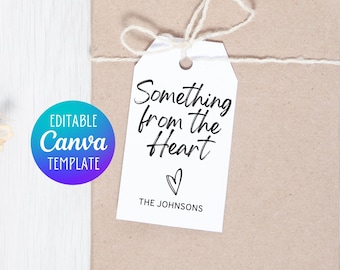 Something From the Heart Minimalist Gift Tag, Appreciation Gift Tag, Event Favor Printable, Personalized Gift Tag, Cute Favor Bag Tags