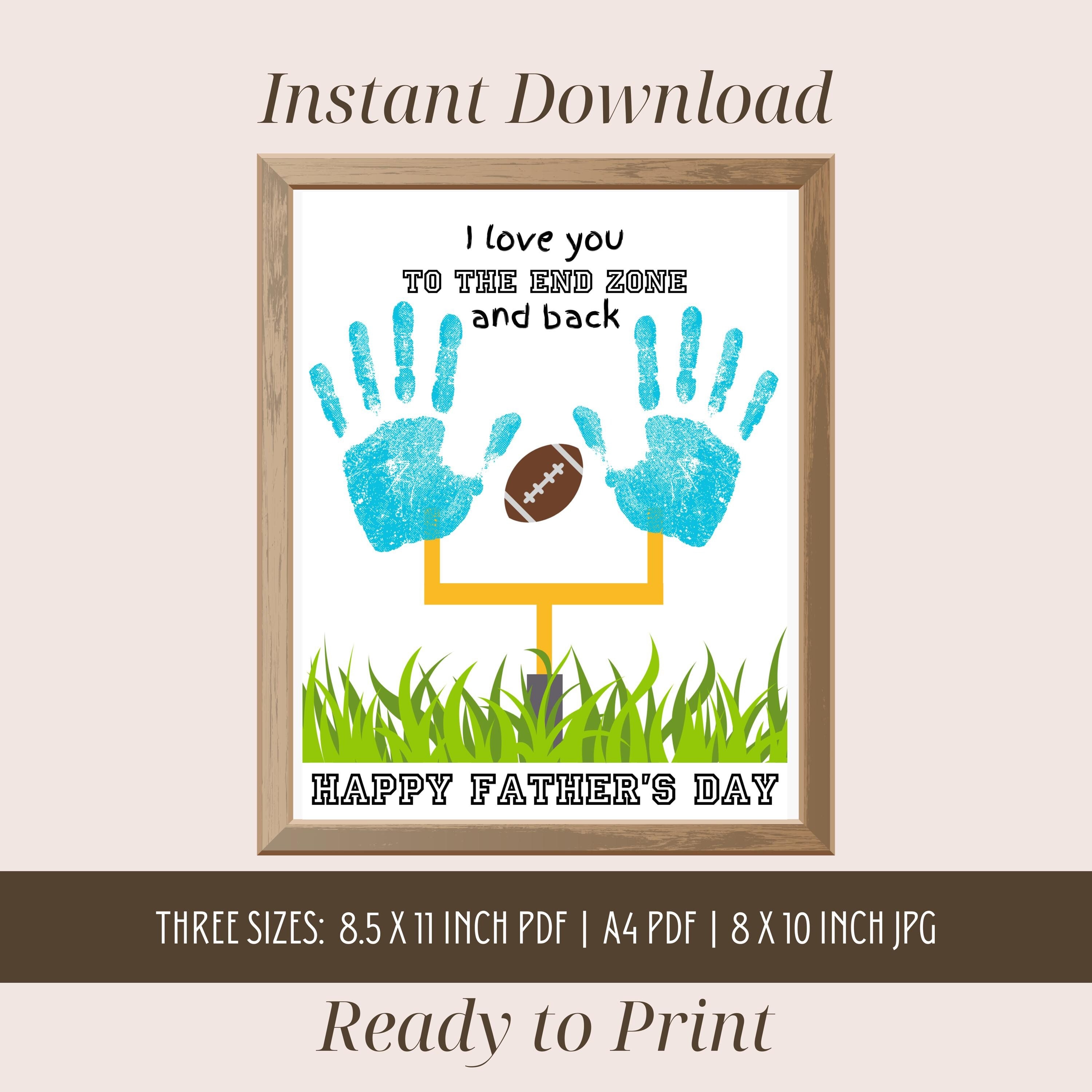 40 Super Fun Sports Crafts for Kids To Keep Them Busy 32 Father's Day Handprint Art, Fathers Day Activity, Football…