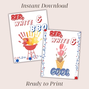 4th of July Handprint Art, 4th of July Activity, July 4 Handprint Craft, Fourth of July, Handprint craft, DIY Kid Craft, Printable Activity