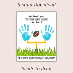 Alles Gute zum Geburtstag Daddy Handabdruck Kunst Mehrere Kinder, Football Geburtstag Aktivität, Football Handabdruck, Geschenk für Papa von Kindern, Daddy Sport Handwerk