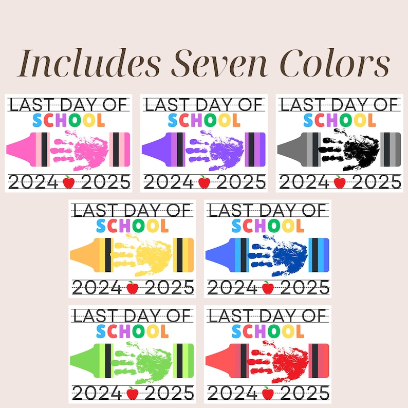 Last Day of School Handprint Craft, End of School Year Printable ...