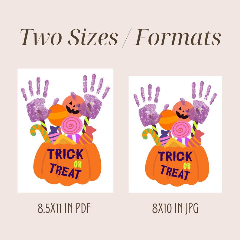 Trick or Treat Halloween Handprint Art, Cute Halloween Candy Handprint ...