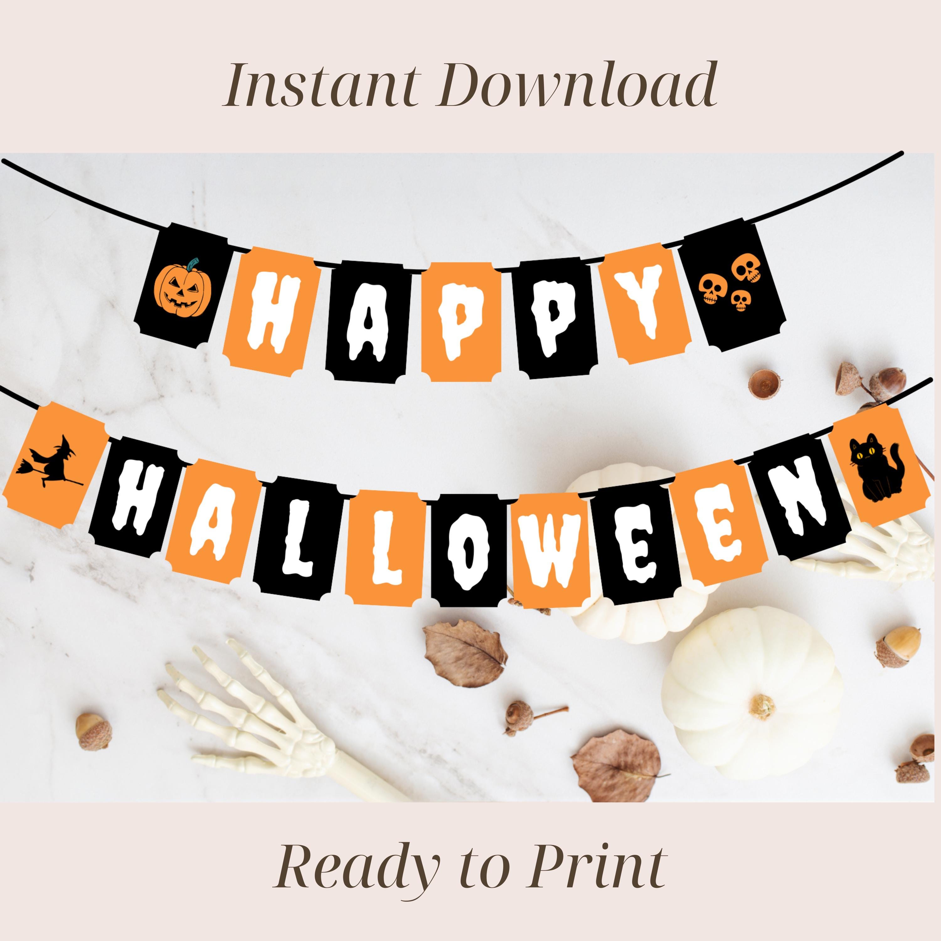 Happy Halloween Banner Printable Digital Download, Spooky Era Banner, Happy Halloween Digital Garland Print Out, Halloween Party Decor