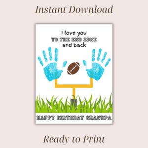 Alles Gute zum Geburtstag Opa Handabdruck Kunst, Fußball Geburtstag Aktivität, Fußball Handabdruck, Geschenk für Opa von Kinder, Opa Sport Handwerk