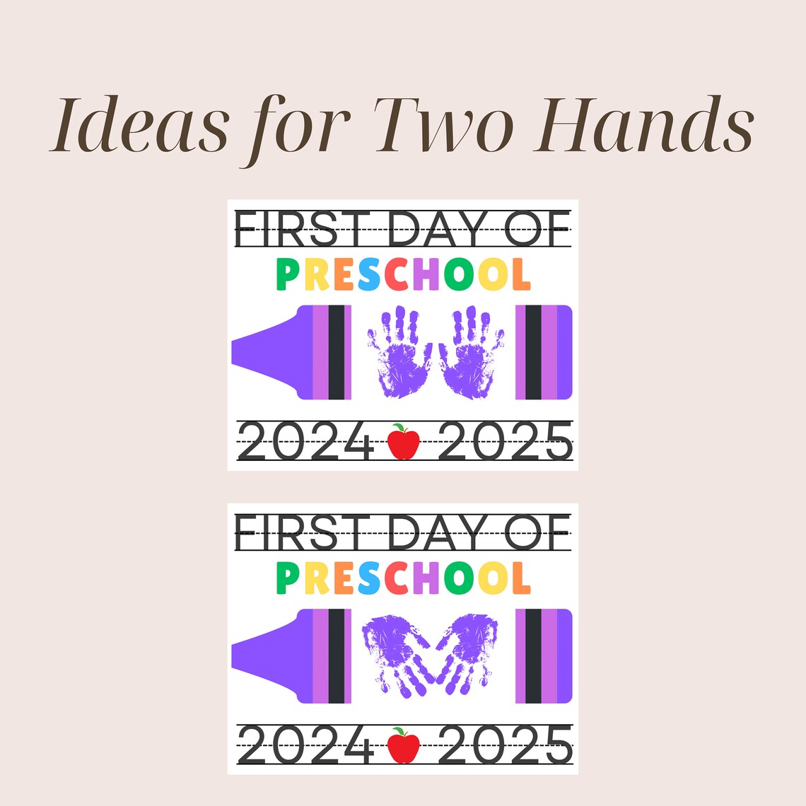 First Day of Preschool Handprint Craft, Back to School Printable ...