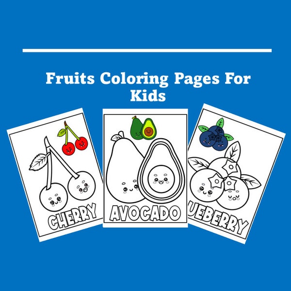 Printable Fruit Coloring worksheets for kids |Fruits| Coloring | 23 pages | PreSchool  | Kindergarten | Kids | Activities