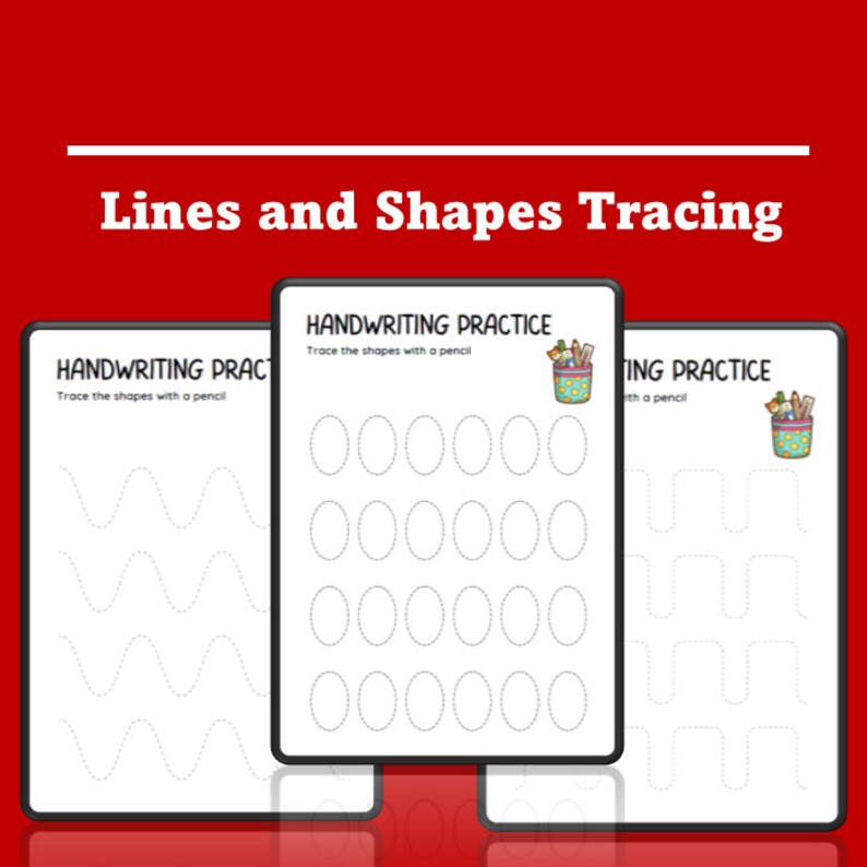 Printable Lines and Shapes Tracing Activity Worksheets for Kids