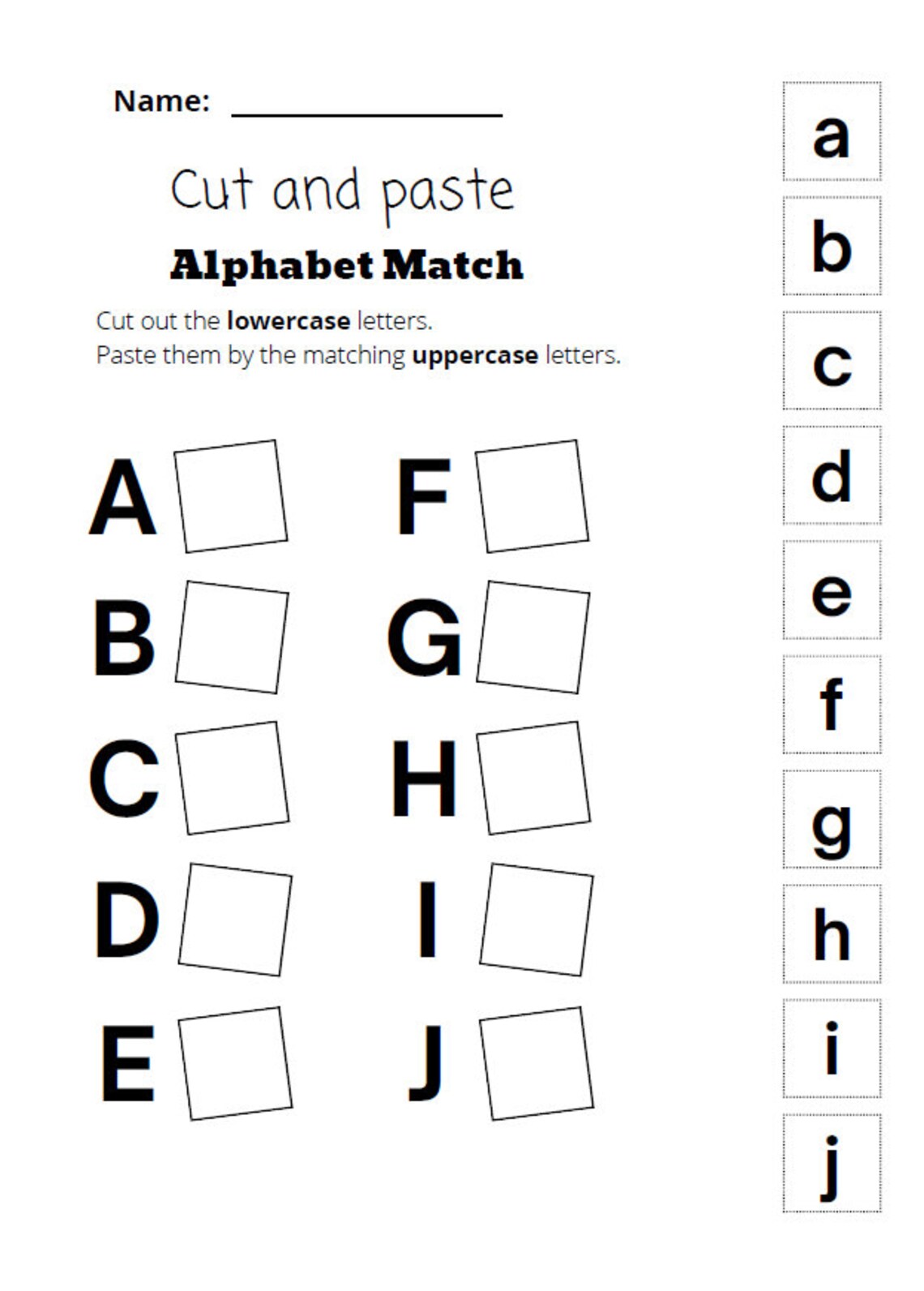 Printable Alphabet Matching Activity Worksheets Circling Alphabets