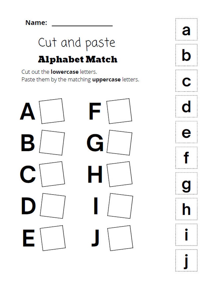 Printable Alphabet Matching Activity Worksheets Circling Alphabets