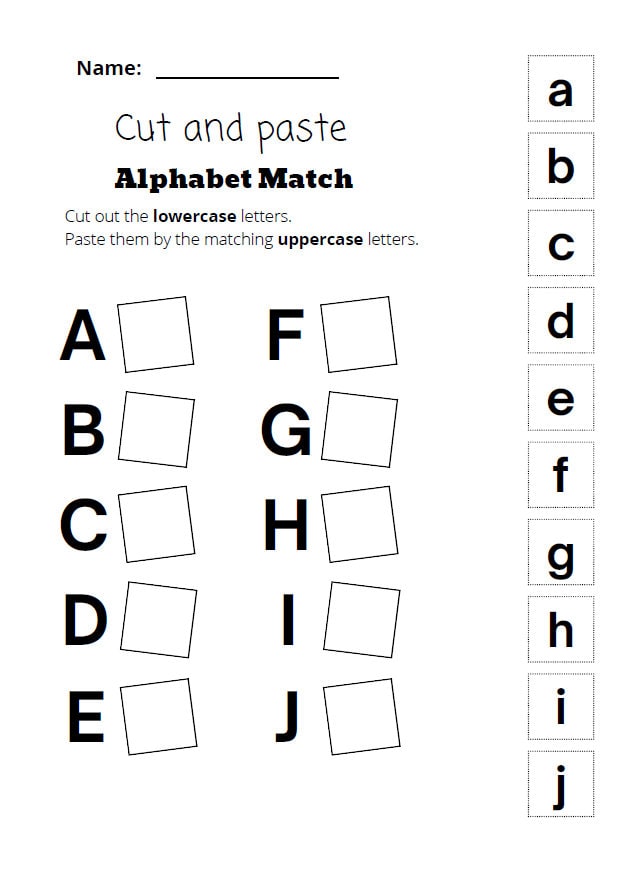 Printable Alphabet Matching Activity Worksheets Circling Alphabets
