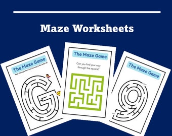 Printable Maze Activity Worksheets for kid | 100 pages | PreSchool  | Kindergarten | Alphabets | Letters | Shapes