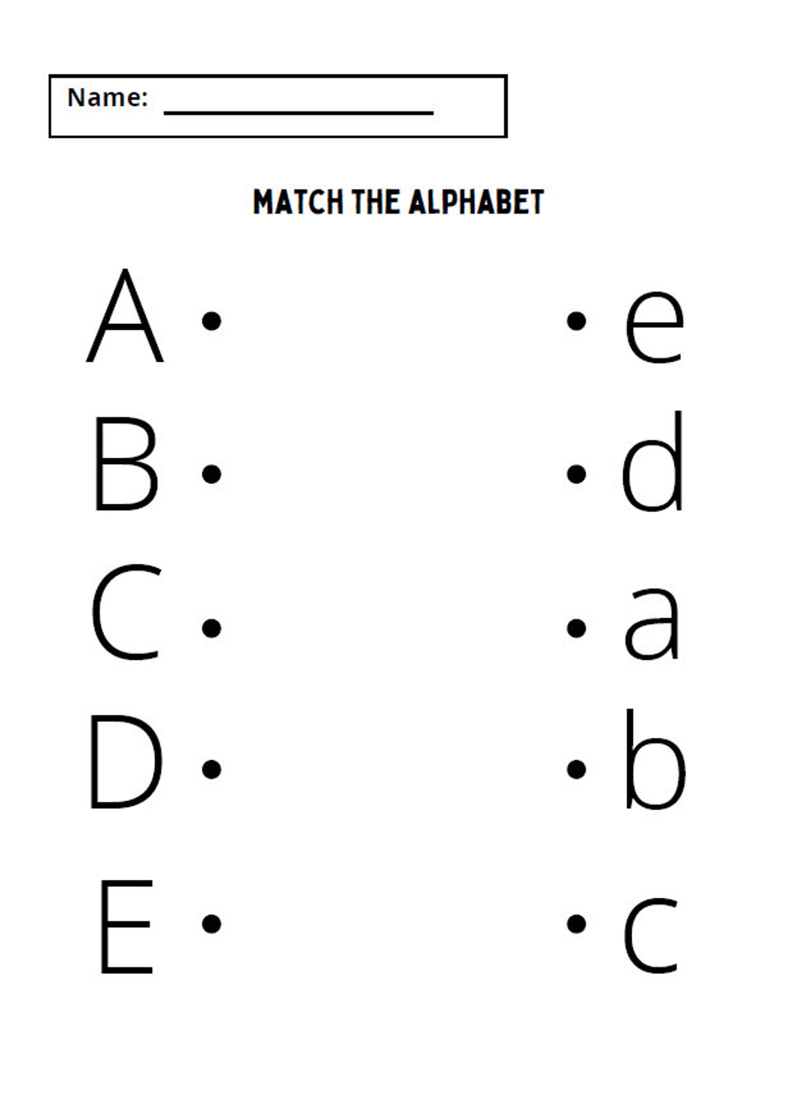 Printable Alphabet Matching Activity Worksheets Circling Alphabets