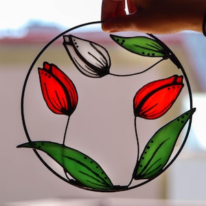 Stained Glass Tulip Suncatcher