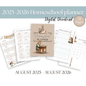 2025-2026 Homeschool Planner: 78-Page Printable Organizer (PDF Download)