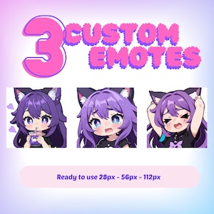 Personalisierte Chibi Icons & Emotes Set: Benutzerdefinierter Twitch Charakter, Social Media Porträt, lustiges Chibi Profilbild