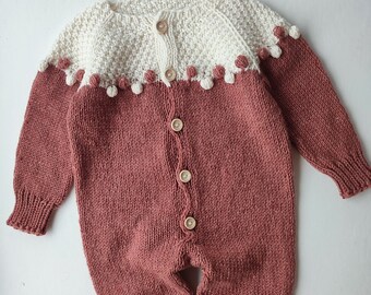 Hand knit newborn romper | Baby outfit | Baby gift