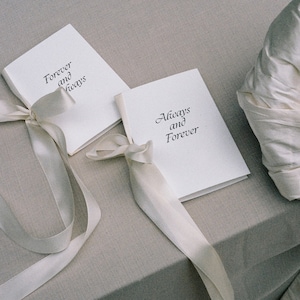 Set of 2 Wedding Vow Cards with Satin or Hand Torn Ribbon