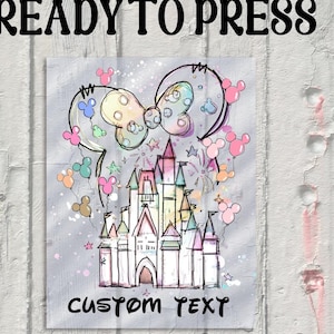 Disney Castle Dtf Transfers,Disney Castle  Ready To Press, Disney Water Color Castle Heat Press, Disney Minnie Castle Iron On Transfer