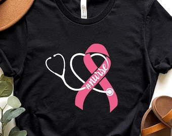 Breast Cancer Awareness Nurse Shirt: Pink Ribbon Warrior Tee
