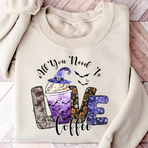 HALLOWEEN Coffee Cups Sweatshirt, Skull Coffee Cup Shirt, Skeleton Halloween Sweatshirt,Coffee Lover Sweatshirt,Scary Until I Get Coffee Tee