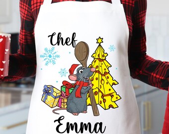 Custom Disney Remy Christmas Apron, Ratatouille Family Apron, Ratatouille Cooking Apron, Disney Lover Gift,Ratatouille Remy Christmas Shirt