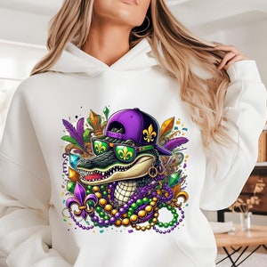 Karneval Krokodil-Sweatshirt, Frauen Karneval Sweatshirt, Karneval Alligator-Shirt, 2025 Karneval Karneval Hoodie