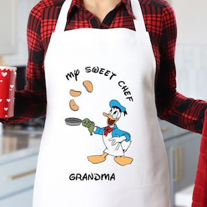 Custom Donald Duck Apron, Disney Donald Duck Baking Apron, Disney Cooking Apron, Disney Lover Gift, Disney Donald Duck Master Chef Apron