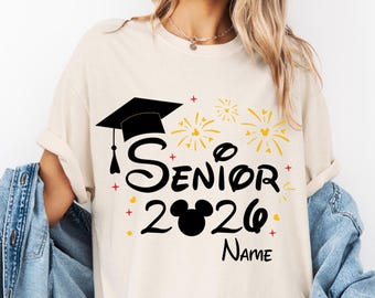 Custom Disney Senior 2026 Dtf Transfer,Preppy Class of 2026 Heat To Press,2026 Floral Senior Dtf,Senior 2026 Back To School Iron On Transfer