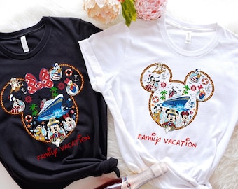 Chemise croisière famille Disney personnalisée, chemise vacances Disney, chemise famille Disney, chemise voyage Disney personnalisée, chemise croisière Mickey Minnie