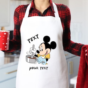 Custom Minnie Mouse Apron, Disney Baking Apron, Disney Cooking Apron, Disney Lover Gift, Disney Mickey Mouse Apron, Minnie Master Chef Apron