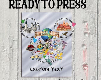 Custom Universal Studios Ready to Press DTF, Disney World Print, Heat Press DTF , Disney Vacation Print,Special Family DTF,Iron On Transfer