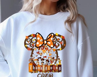 Thanksgiving Crew Disneyland Shirt, 2024 Happy Thanksgiving Mickey And Co Sweatshirt, 2024 Disney Thanksgiving Family Matching SweetShirts