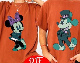 Halloween Nightmare Disney Couple DTF Transfer, Horror Halloween Trendy Ready To Press, Halloween Friends Movies Dtf