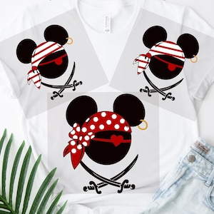 Custom Mickey And Minnie Pirates DTF Transfer,Disney Pirates Ready To Press, Disney Cruise Transfer, Disney Mickey and Minnie Heat Transfer