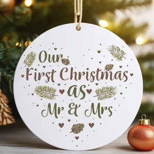 Unsere erste Weihnachtsverzierung, unser erstes Weihnachten Mr und Mrs Ornament, erstes Weihnachtsschmuck Geschenk, Mr und Mrs Ornament