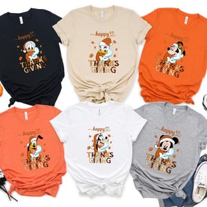 Mickey and Friends Thanksgiving Shirt,Disney Fall Shirt,Mickey Fall Vibes Shirt,Happy Thanksgiving Shirt,All Disney Characters Christmas Tee