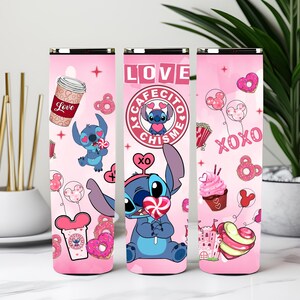 Stitch Skinny Tumbler, Disney Stitch Snacks 20oz Slim Tumbler, Skinny Tumbler Cup with Straw & Lid, Disney Tumbler,Stitch Lover Gift Tumbler
