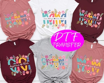 Custom Floral Mom And Daughter Dtf, Personalized Mother Daughter Ready Press,Pinky Promise Heat Press Mom Gift ,Family Love Dtf Transfer