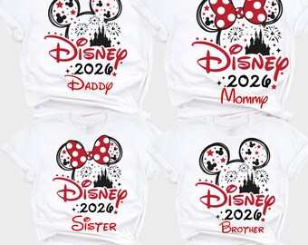 Disney 2026 Family Matching Shirts, Mickey Minnie Ears Disney Trip Shirt, Disney Group Vacation Shirt
