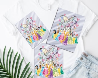 Transferencia DTF de princesas del castillo de Disney, Castillo de Disney listo para imprimir, Prensa térmica del castillo de acuarela de Disney, Transferencia para planchar del castillo de Minnie de Disney