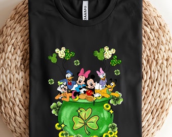 Camiseta del día de San Patricio de Disney, camiseta del día de San Patricio de Mickey, camisetas familiares a juego, Mickey y Minnie, camiseta del día de San Patricio de Disneyland