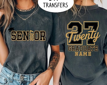 Custom Name Senior 2027 Ready To Press, Twenty Six Graduate Iron On Transfer Class of 2027 DTF Transfer, Back To School DTF Print,Heat Press