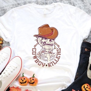 Cowboy Killers Halloween Shirt: Western Skull Rodeo Graphic