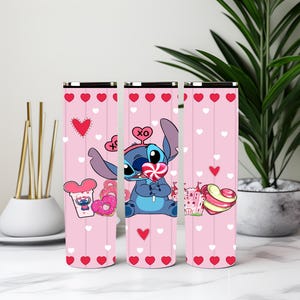 Stitch Skinny Tumbler, Disney Stitch Snacks 20oz Slim Tumbler, Skinny Tumbler Cup with Straw & Lid, Disney Tumbler,Stitch Lover Gift Tumbler