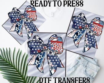 Coquette American Girl Dtf Transfer, Coquette Bow Heat To Press,4th of July Iron on Transfer, America Freedom Dtf, American Flag 4th of July