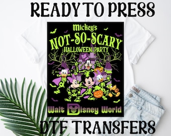 Vintage Mickey's Not So Scary 2025 Dtf, WDW Halloween FamilyTransfer,Disney Halloween Mummy,Mickey & friends Skeleton Pumpkin Ready To Press
